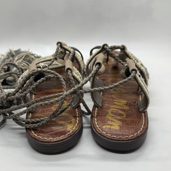 Sam Edelman Gray Gretchen Embellished Wrap Boho Gladiator Sandals Size 7.5 - Picture 6 of 10